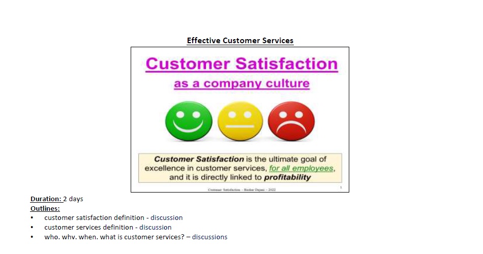 customer services training course dubai