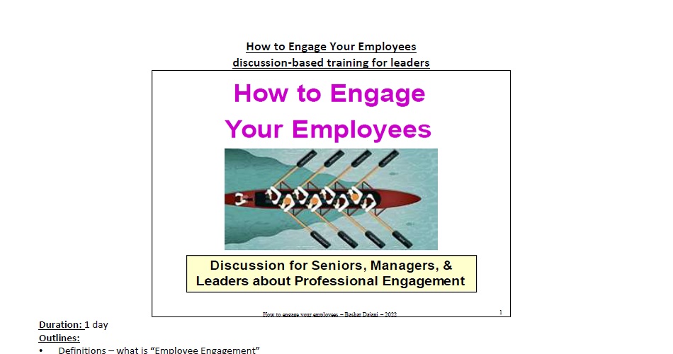 employeeengagement training amman middle east